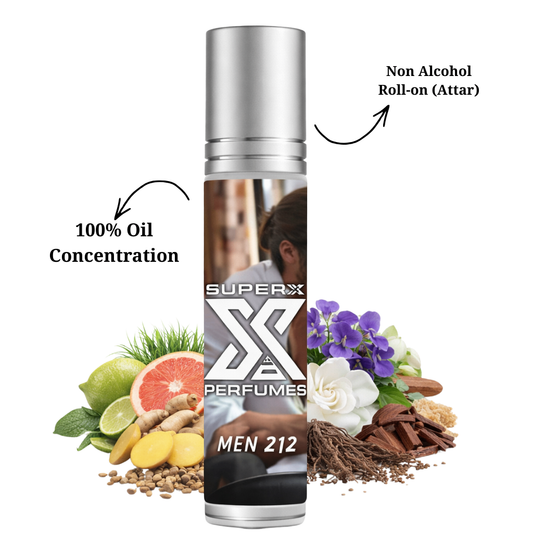 Men 212 | Inspired by Car*lina He*rera 212 NYC Men Perfume | Roll-on (Attar) With 100% Oil Concentration (Non Alcohol)