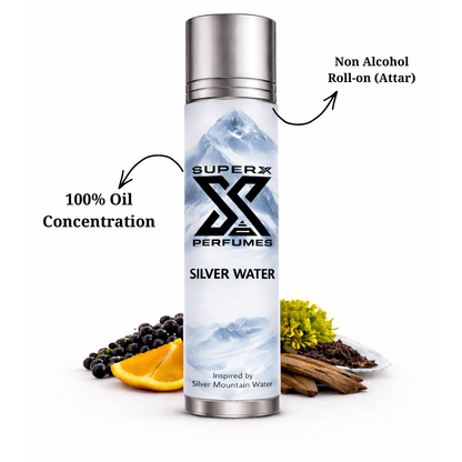 Silver Water | Inspired by Cre*d Silver Mountain Water | Roll-on (Attar) With 100% Oil Concentration (Non Alcohol)