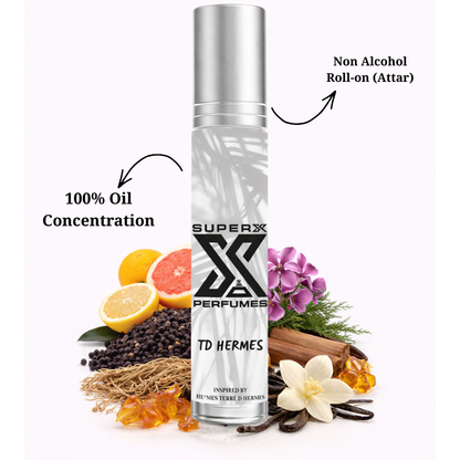TD Hermes | Inspired by Her*es Terre D' Hermes | Roll-on (Attar) With 100% Oil Concentration (Non Alcohol)