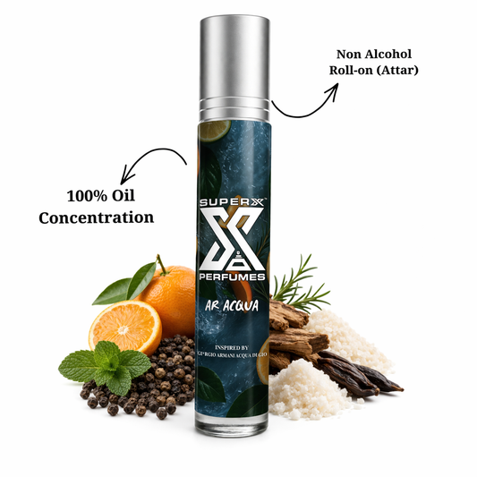 Ar Acqua | Inspired by Gi*rgio Arm*ni Acqua Di Gio | Roll-on (Attar) With 100% Oil Concentration (Non Alcohol)