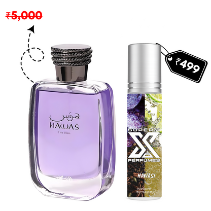 Hawasi | Inspired by Ras*si Hawas | Roll-on (Attar) With 100% Oil Concentration (Non Alcohol)